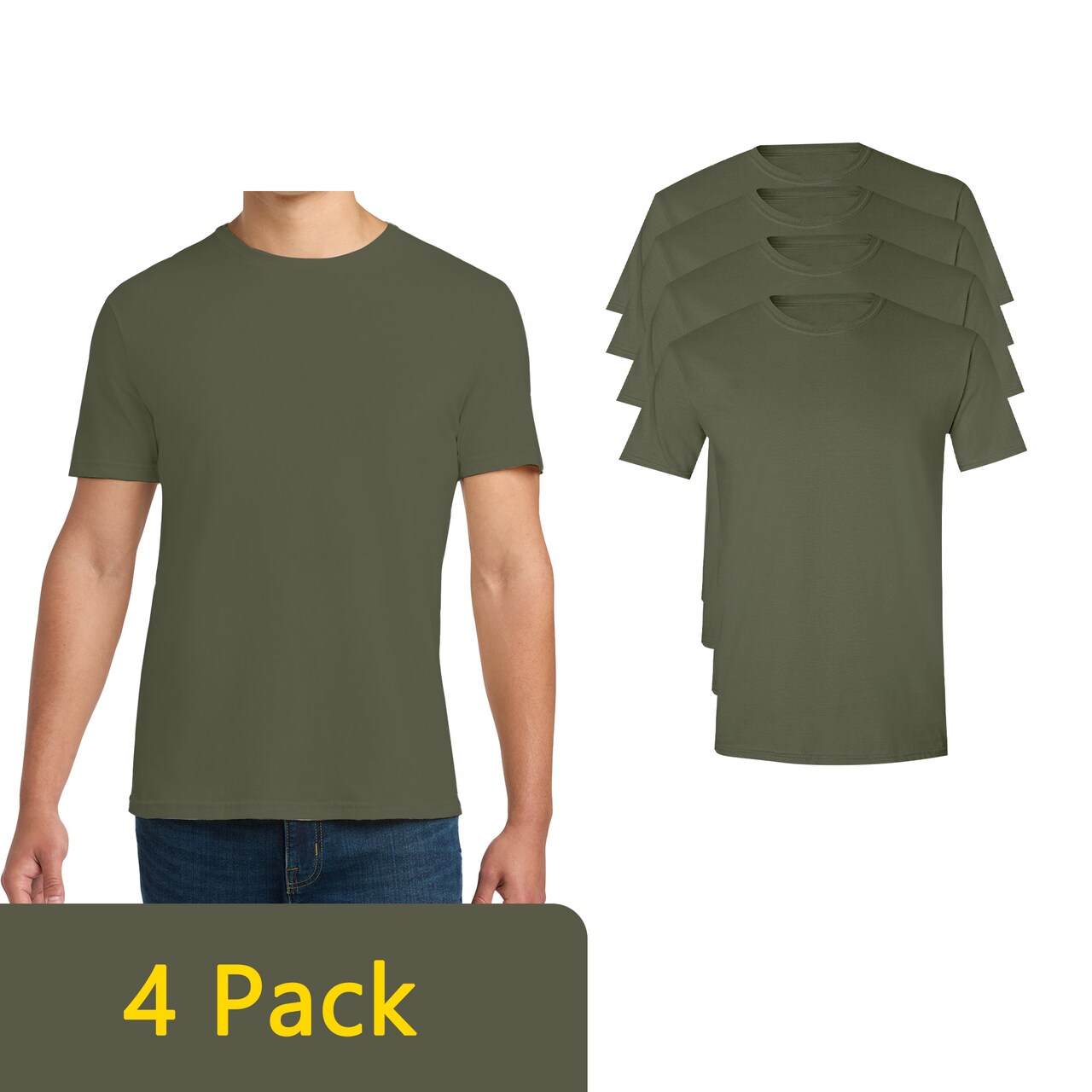 Gildan Men's Softstyle Short Sleeve Tee for DIY Craft Projects & Custom Printing, Military Green S-3XL